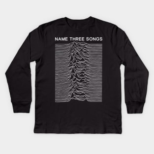 Name Three Songs - Post punk Meme Mashup Kids Long Sleeve T-Shirt